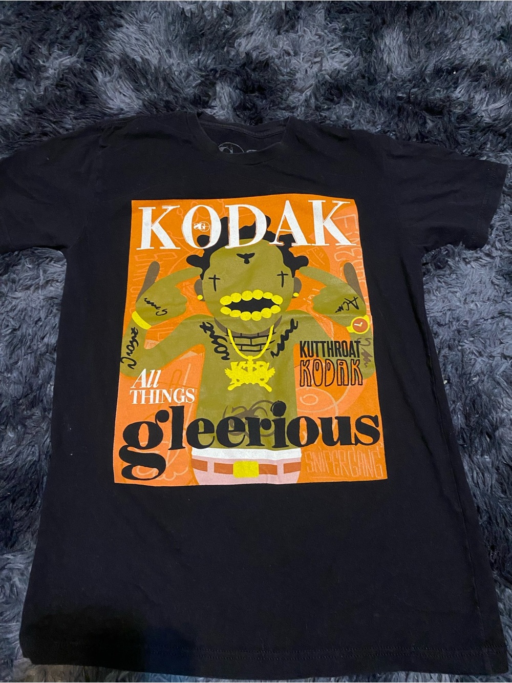 Kodak Black Tee with Orange & Yellow Graphic
